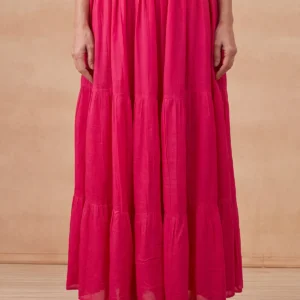 HOC Women Pink Mulmul Skirt