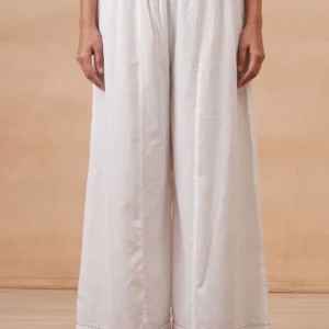 Sonam White Cotton Palazzo