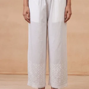 Sonam White Chikankari Women's Palazzo
